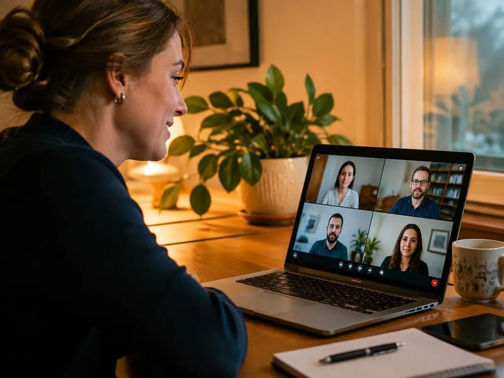 Clinician participating in an online education discussion